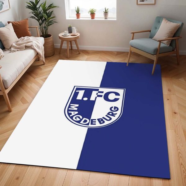1. FC Magdeburg weiß-blau Teppich