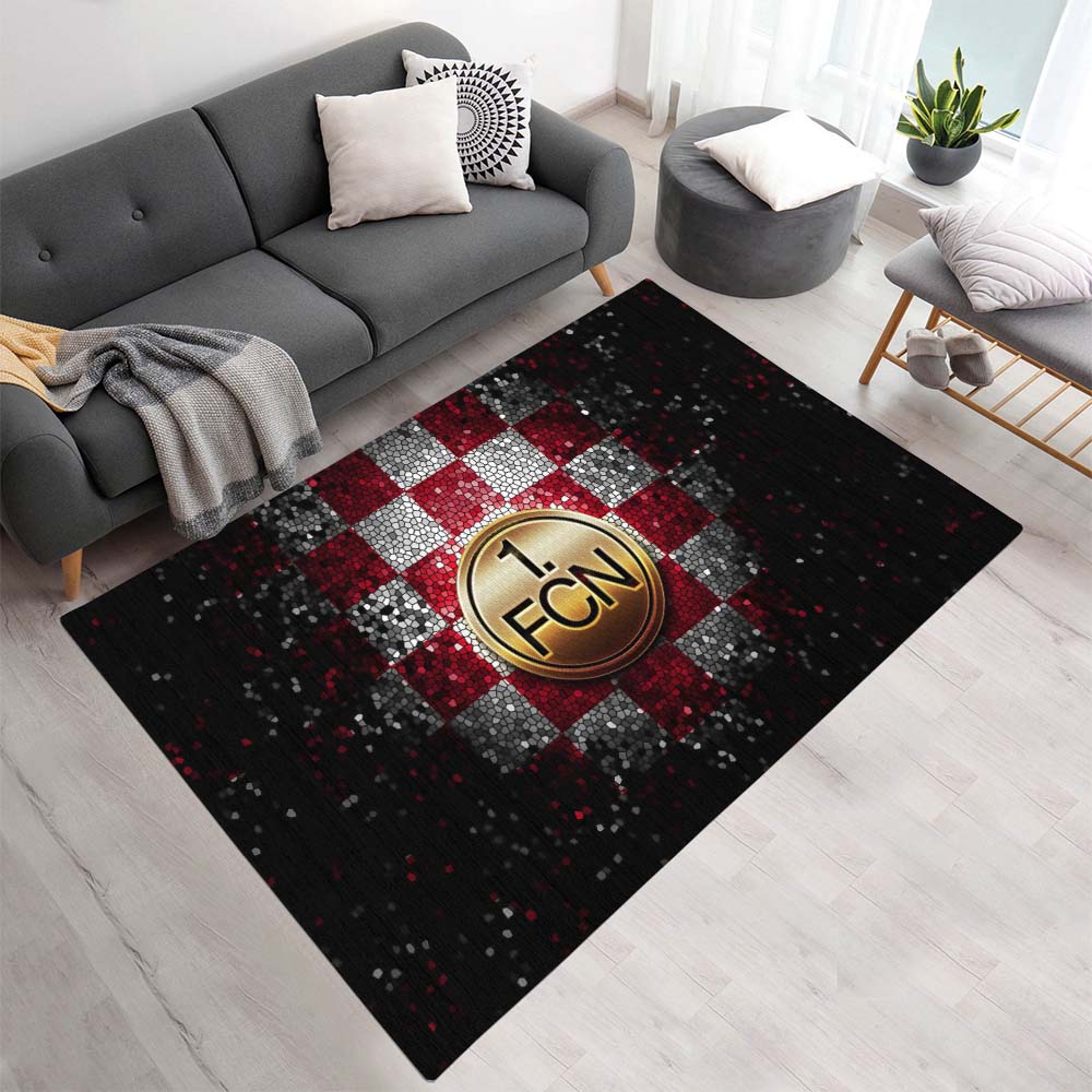 1. FC Nürnberg weiß-rot kariert Teppich