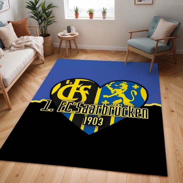1. FC Saarbrücken blau schwarzer Hintergrund 02 Teppich