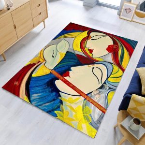 Abstraktes Gemalde Mädchen 3 Teppich