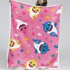 Baby Shark Muster Rosa Niedlich Decke - Fleecedecke