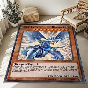 Blauäugiger strahlender Drache – Retro Pack Teppich