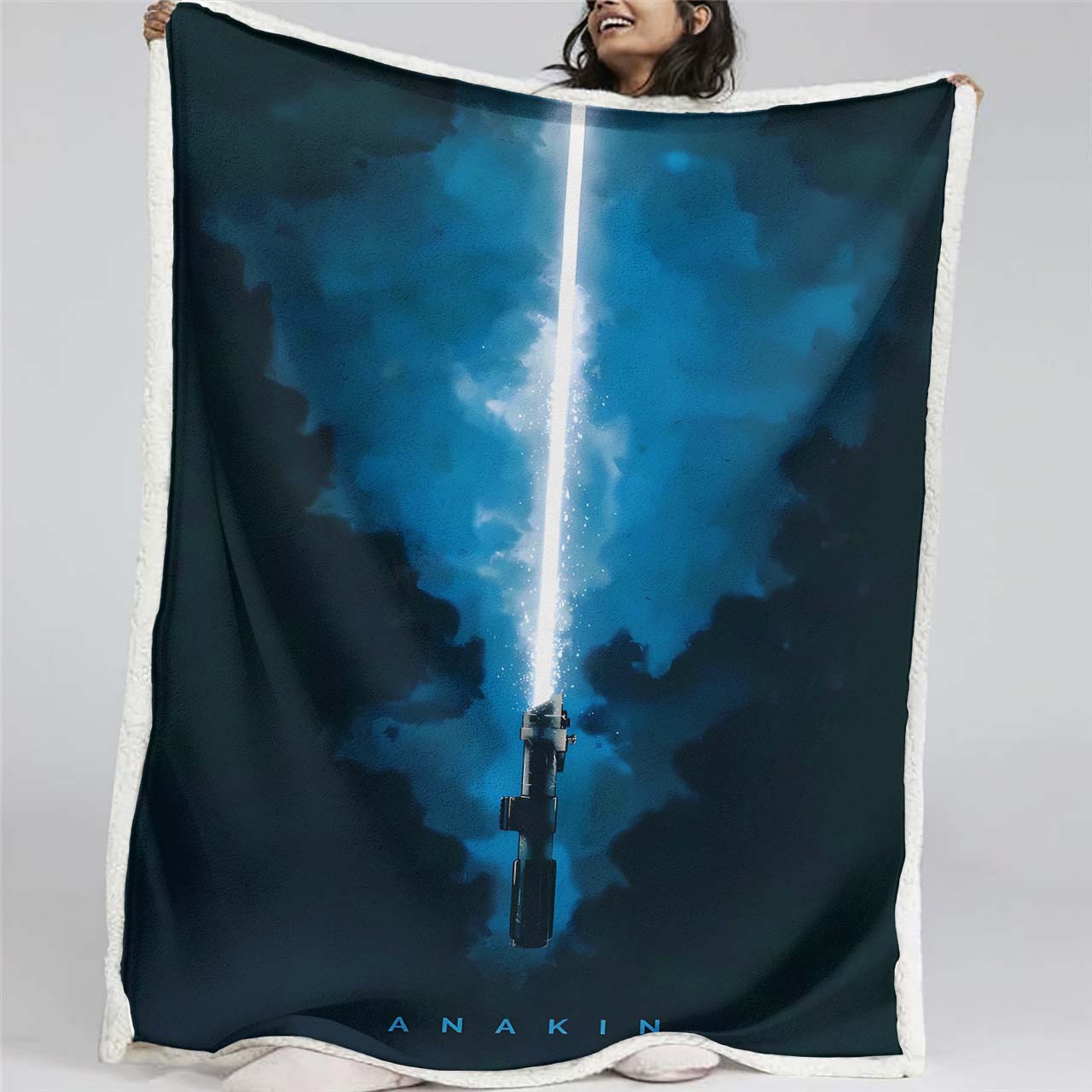 Blaues Lichtschwert Decke - Fleecedecke