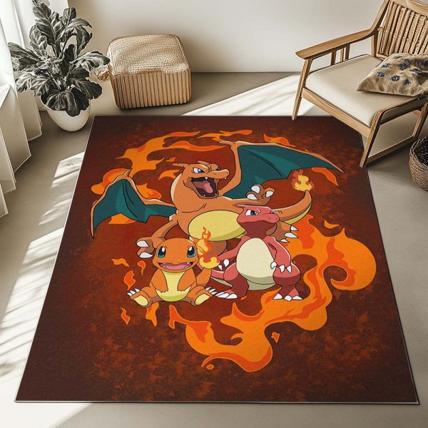 Glumanda Glutexo Glurak Feuer-Pokémon  - Charmander Charmeleon Charizard Fire Pokemon 3 Teppich – Bild 2