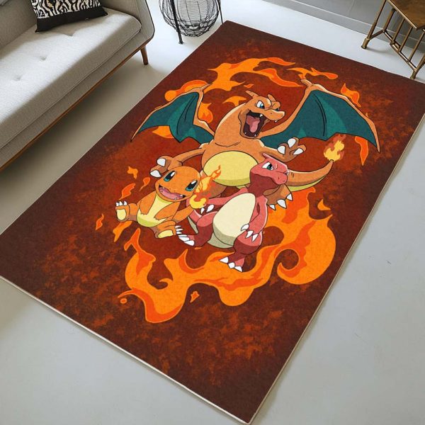 Glumanda Glutexo Glurak Feuer-Pokémon  - Charmander Charmeleon Charizard Fire Pokemon 3 Teppich