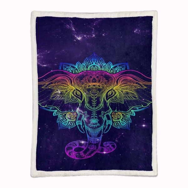 Bunter Elefantenstil 02 Decke - Fleecedecke – Bild 2