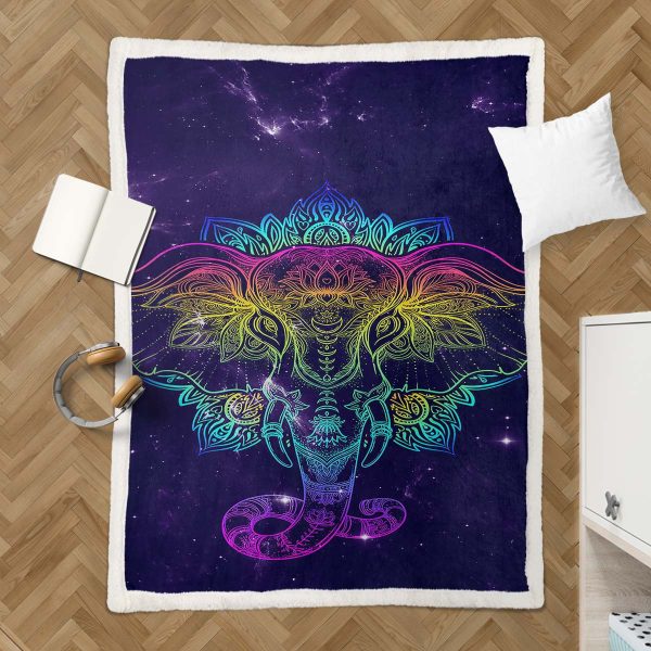 Bunter Elefantenstil 02 Decke - Fleecedecke – Bild 3