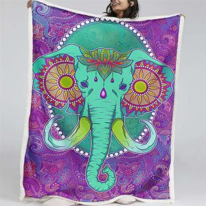 Bunter Elefantenstil Decke - Fleecedecke