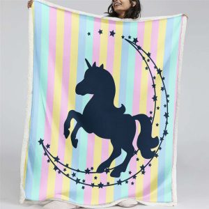 Buntes Einhorn 1001 Decke - Fleecedecke