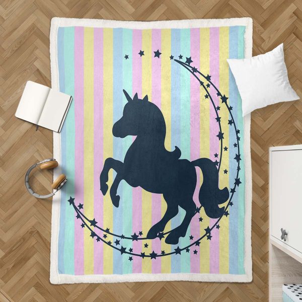 Buntes Einhorn 1001 Decke - Fleecedecke – Bild 3