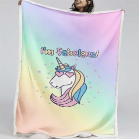 Buntes Einhorn 1002 Decke – Fleecedecke
