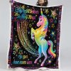 Buntes Einhorn 1003 Decke - Fleecedecke