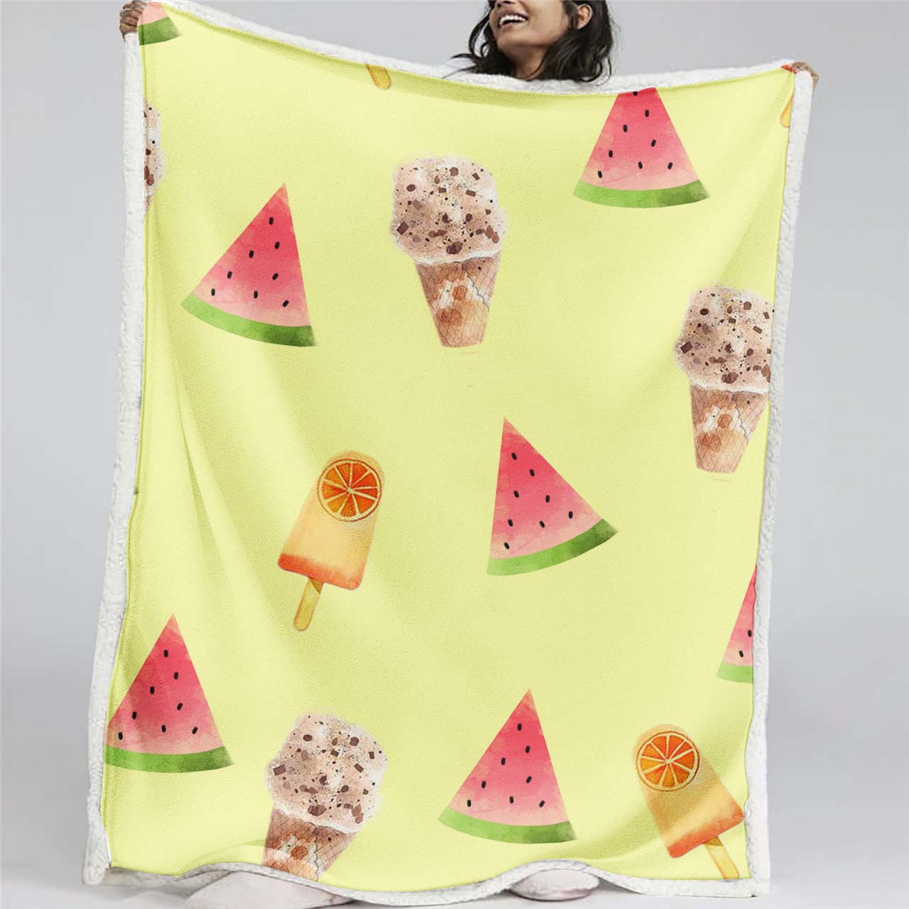 Creme Wassermelone Muster Ideen Dekor Kinderzimmer Decke - Fleecedecke