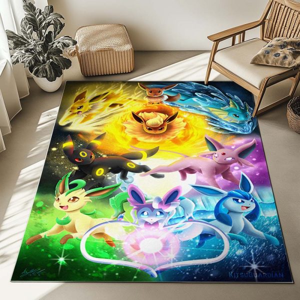 Evoli Entwicklung Pokémon  - Eevee Evolution Pokemon 1 Teppich – Bild 2