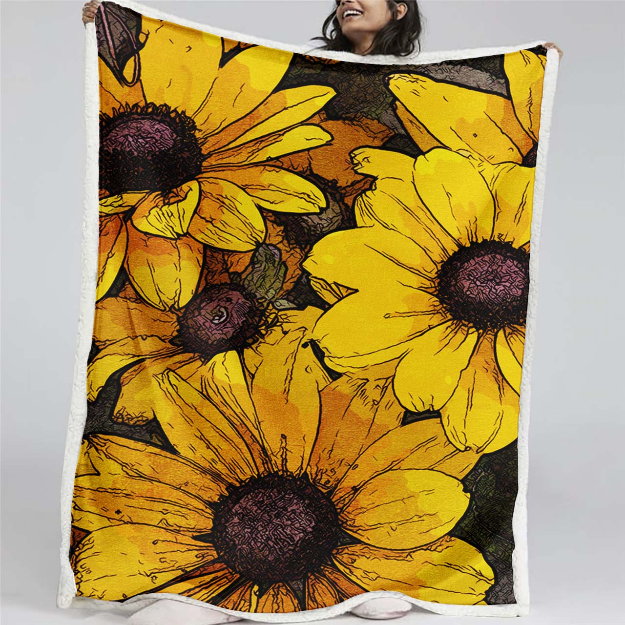 Florale Teppiche Blumen 02 Decke - Fleecedecke