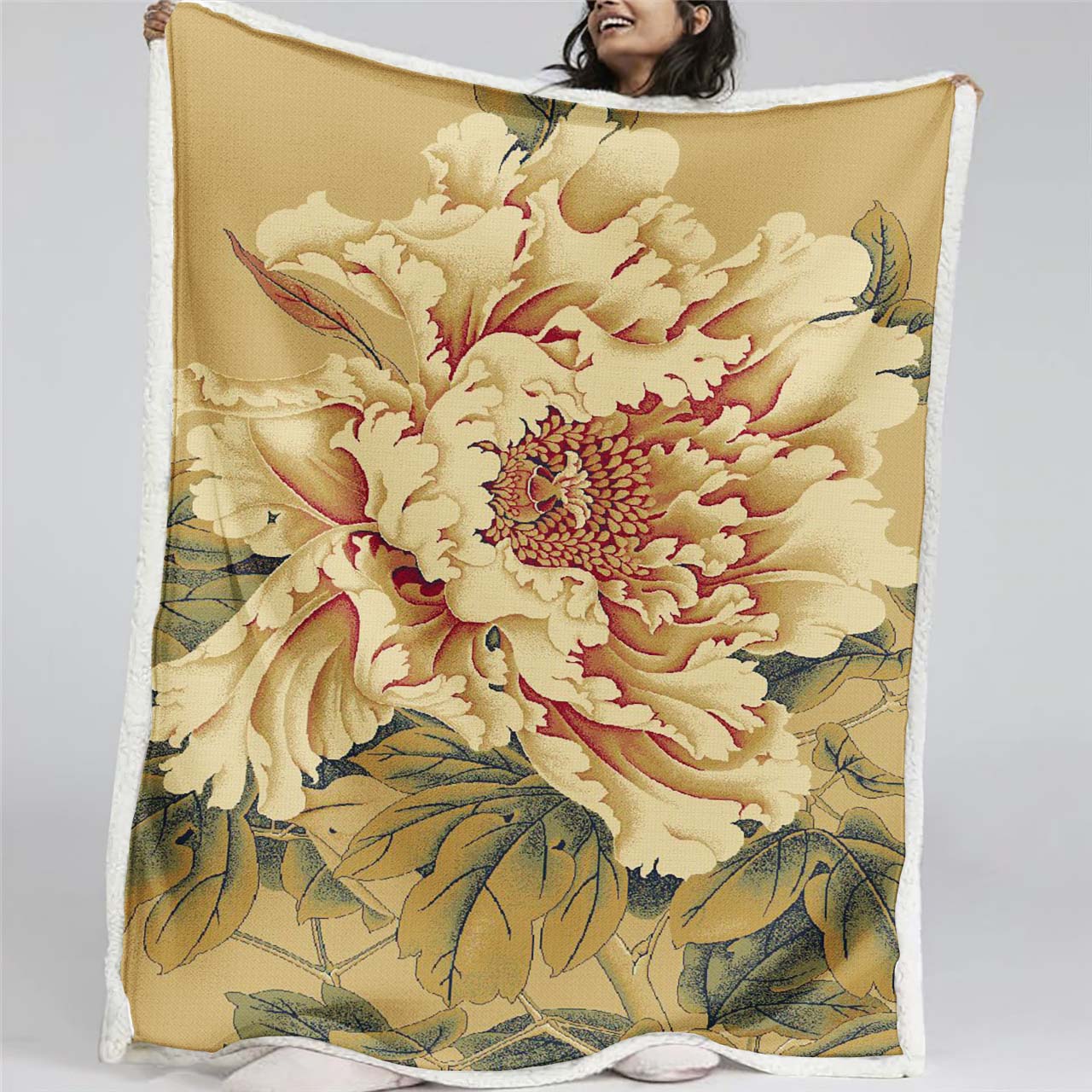 Blumenteppiche Blumen Decke - Fleecedecke