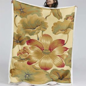 Blumenteppiche Lotus Decke - Fleecedecke