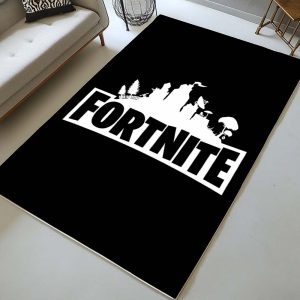 Fortnite Schwarz Weiß Logo 2 Teppich