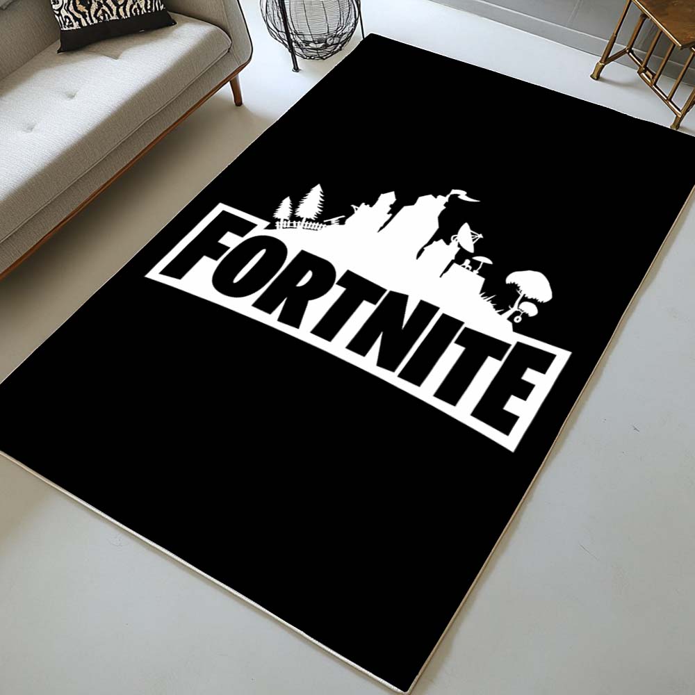 Fortnite Schwarz Weiß Logo 2 Teppich
