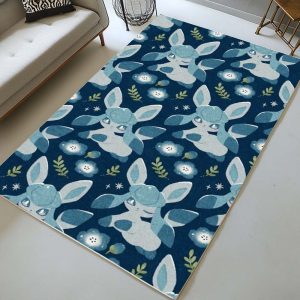 Glaziola Pokémon Zwischen den Blauen Blumen - Glaceon Pokemon Among The Blue Flowers Teppich