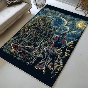 God of War Ragnarök Kratos Geist von Sparta Van Gogh Stil Teppich