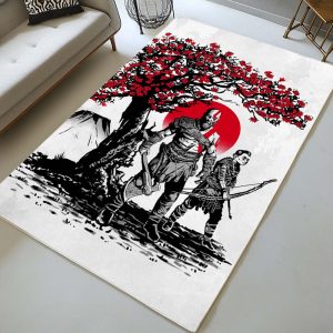 God of War Ragnarök Kratos Geist von Sparta und Loki 2 Teppich