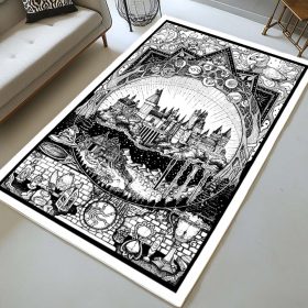 Harry Potter Schule von Hogwarts und Symbole Teppich