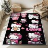 Hello Kitty – Schwarzer Hintergrund und rosa Kitty Teppich