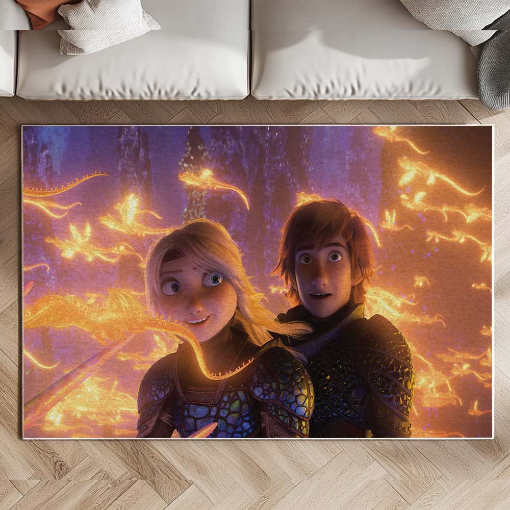 Hicks und Astrid Hofferson – Drachenzähmen leicht gemacht - Dragons Teppich – Bild 2