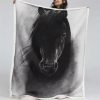 Pferd Monochrom Decke - Fleecedecke