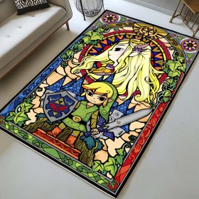 Link und Prinzessin Zelda Die Legende von Zelda Teppich