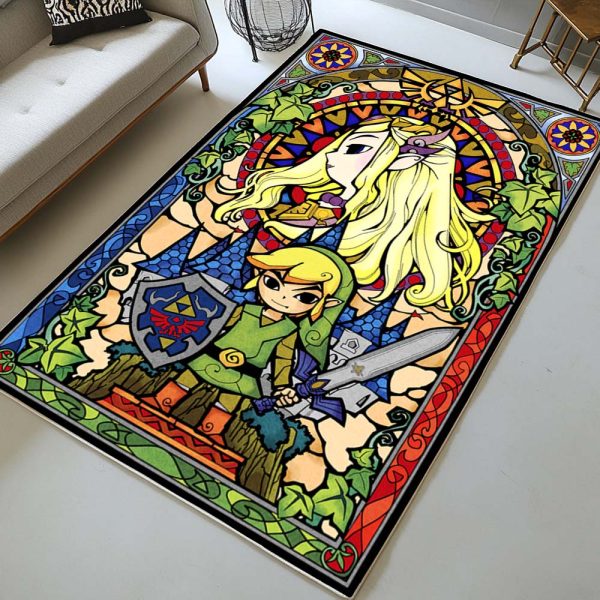 Link und Prinzessin Zelda Die Legende von Zelda Teppich