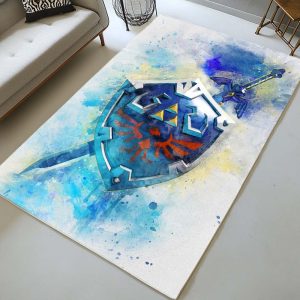 Master-Schwert und Hylia-Schild Die Legende von Zelda 3 Teppich