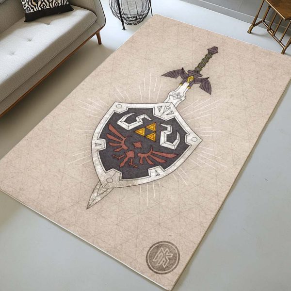Master-Schwert und Hylia-Schild Die Legende von Zelda Teppich