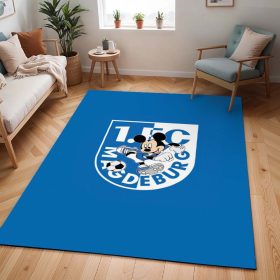 Mickey im Team des FC Magdeburg Teppich