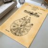 Millennium Falke Star Wars Bauplan Teppich