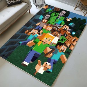 Minecraft Alle Charaktere Schurken und Gute Charaktere Teppich