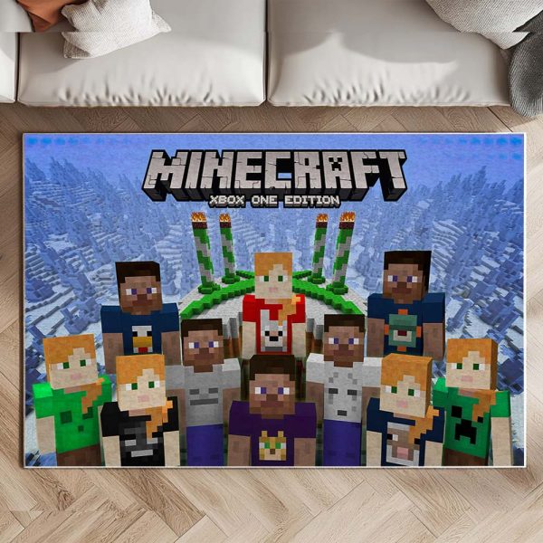Minecraft Alle Charaktere Freunde im Spiel Teppich – Bild 2