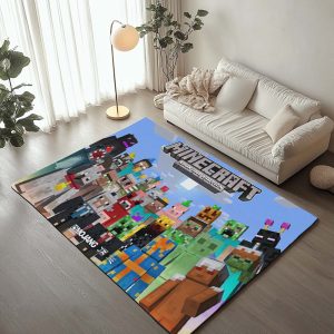 Minecraft Alle Charaktere Freunde im Spiel 2 Teppich