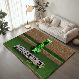 Minecraft Klassischer Creeper unzufrieden Teppich