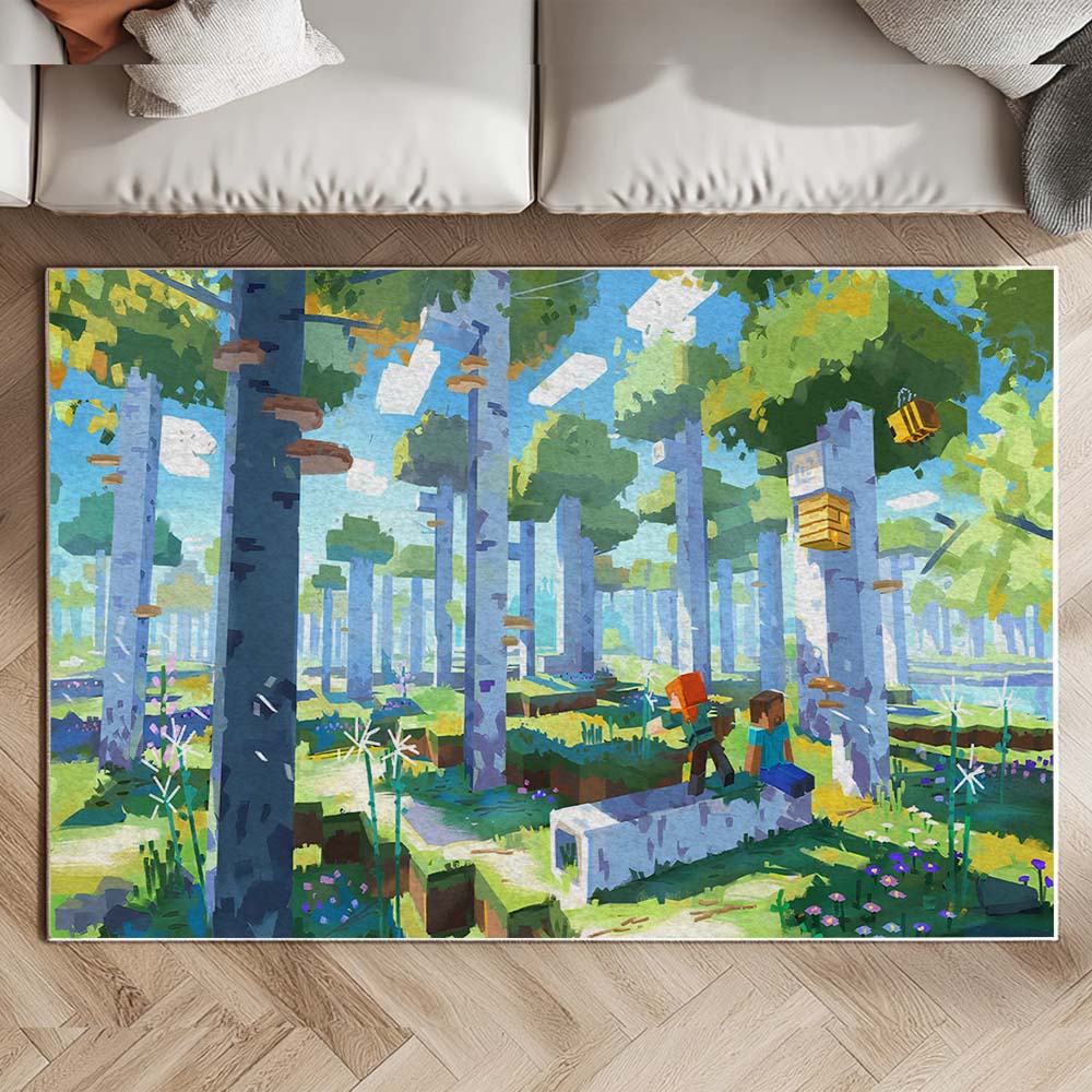 Minecraft Wald-Biom Steve und Alex Teppich – Bild 2