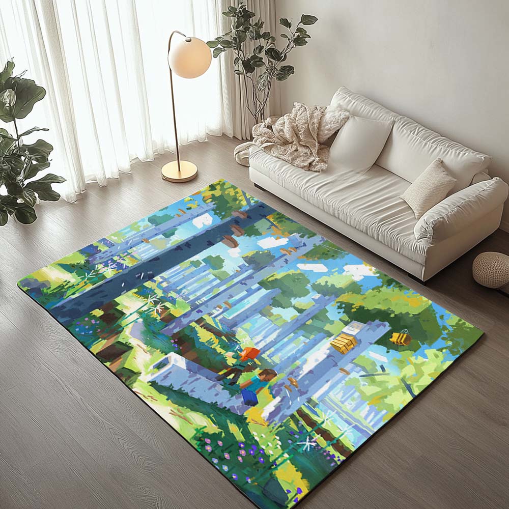 Minecraft Wald-Biom Steve und Alex Teppich