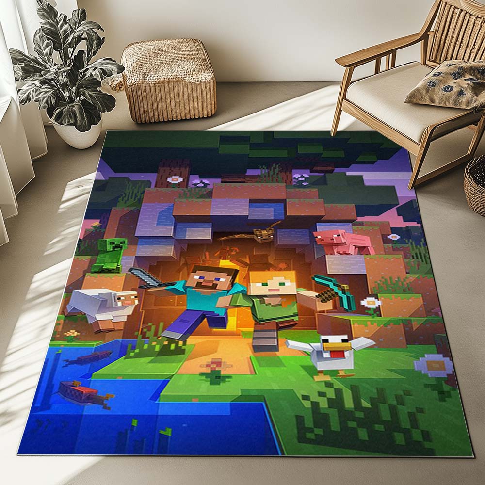 Minecraft Steve Alex und Alle Freunde Teppich – Bild 2