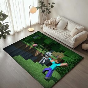 Minecraft Steve Kampf gegen den Feind Teppich