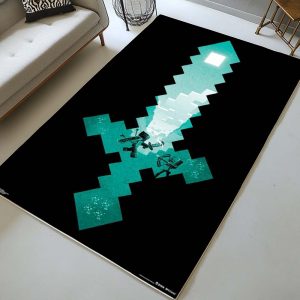 Minecraft Steve Schwert Diamantschwert 2 Teppich