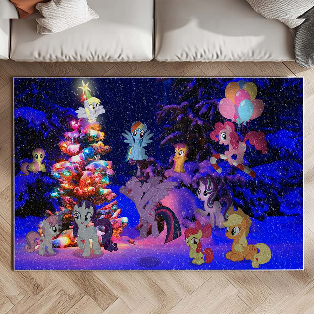 My Little Pony – Alle Charaktere und Weihnachtsbaum Teppich – Bild 2