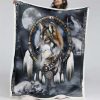 Indianischer Wolf Decke - Fleecedecke
