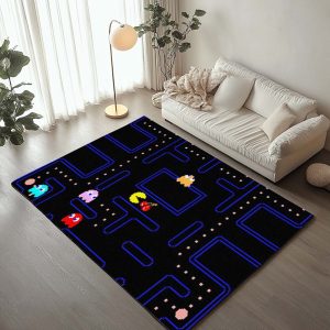 Pac-Man Dungeon Spiel mit Geist und Frucht Teppich