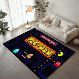 Pac-Man Spiel Icon und Geister Teppich