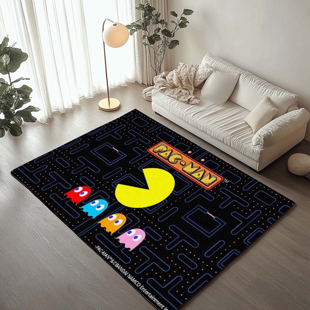 Pac-Man spielt mit Geistern Teppich